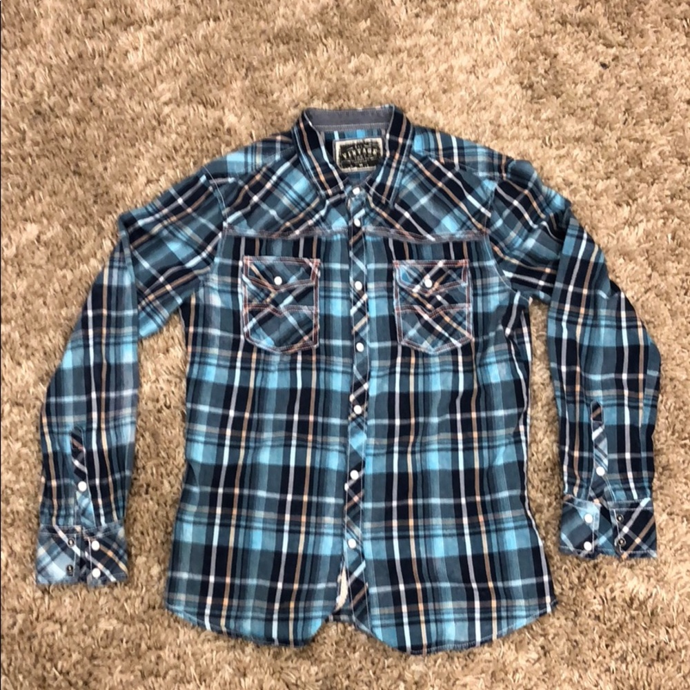 BKE vintage plaid button down shirt